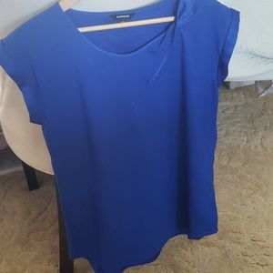Cobalt Blue Top with Twist Detail from Express
